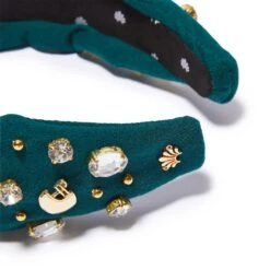 GREEN FOOTBALL KNOTTED HEADBAND -Lele Sadoughi Shop lele sadoughi headbands one size green green football knotted headband 33603074719906