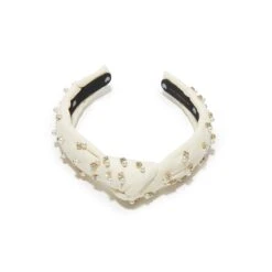 IVORY CRYSTAL EMBELLISHED KIDS KNOTTED HEADBAND -Lele Sadoughi Shop lele sadoughi headbands one size ivory crystal embellished kids knotted headband 36631224385698