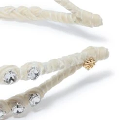 IVORY CRYSTAL CROSSOVER HEADBAND -Lele Sadoughi Shop lele sadoughi headbands one size ivory ivory rhinestone double row headband 33623130276002