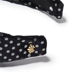 JET DOTTED VELVET KNOTTED HEADBAND -Lele Sadoughi Shop lele sadoughi headbands one size jet dotted velvet knotted headband 36061259006114