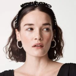 JET PEARL BARDOT RIBBON HEADBAND 5 JET PEARL BARDOT RIBBON HEADBAND -Lele Sadoughi Shop lele sadoughi headbands one size jet jet pearl bardot ribbon headband 31012697702562