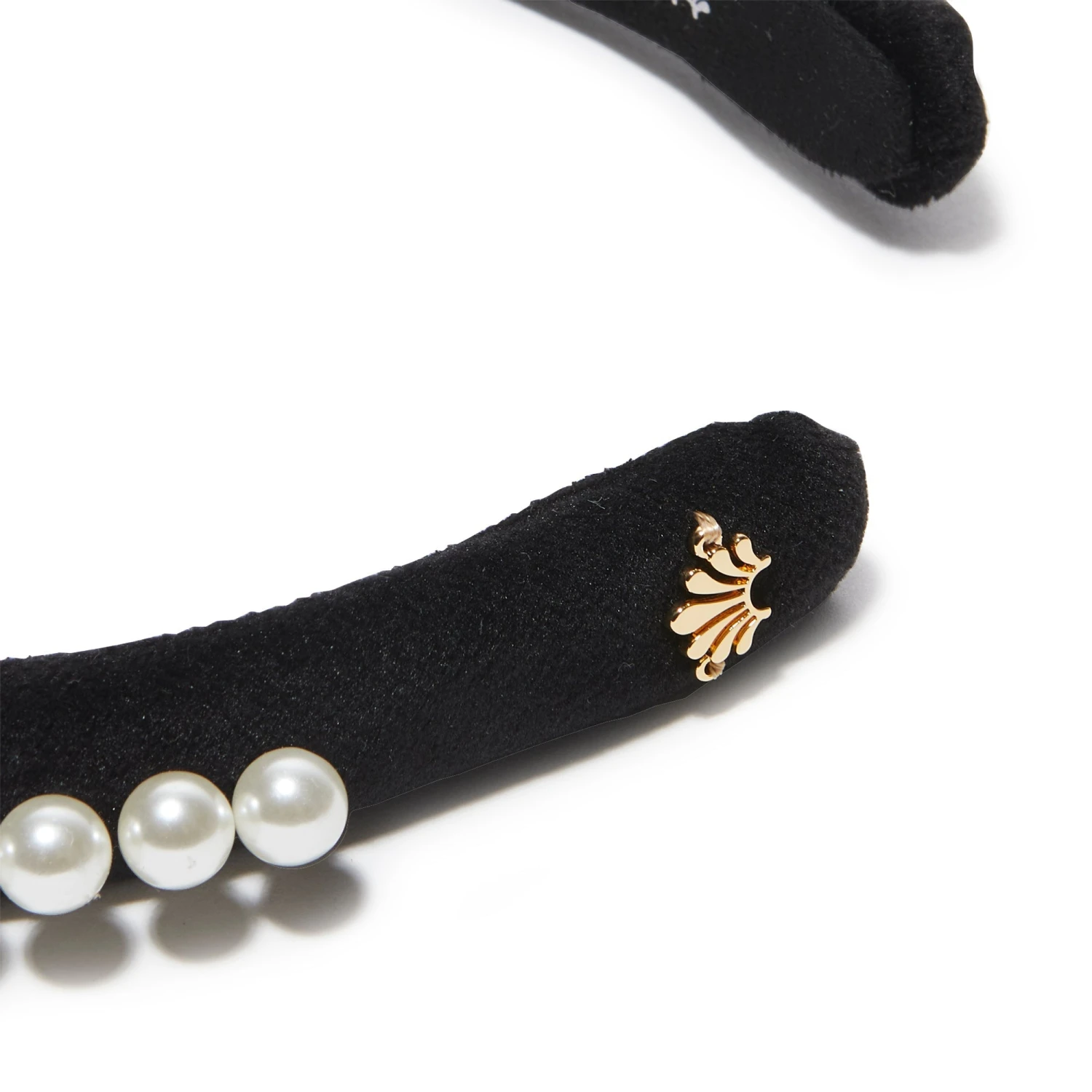 JET PEARL EMBELLISHED VELVET GIGI HEADBAND 3 JET PEARL EMBELLISHED VELVET GIGI HEADBAND - Image 3