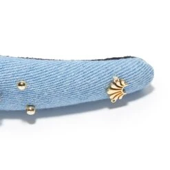 LIGHT DENIM GEM BEZEL DENIM ALICE HEADBAND -Lele Sadoughi Shop lele sadoughi headbands one size light denim gem bezel denim alice headband 36061305471138