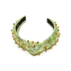 PARAKEET EMBELLISHED BROCADE KIDS KNOTTED HEADBAND 5 PARAKEET EMBELLISHED BROCADE KIDS KNOTTED HEADBAND -Lele Sadoughi Shop lele sadoughi headbands one size parakeet embellished brocade kids knotted headband 36531532365986