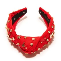 RED PHILLIES EMBELLISHED KNOTTED HEADBAND -Lele Sadoughi Shop lele sadoughi headbands one size red phl phillies embellished knotted headband 36758713106594