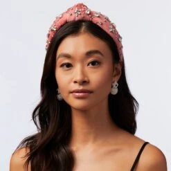 ROSE SWAROVSKI® SNOWFLAKE KNOTTED HEADBAND -Lele Sadoughi Shop lele sadoughi headbands one size rose swarovski snowflake knotted headband 36206347616418