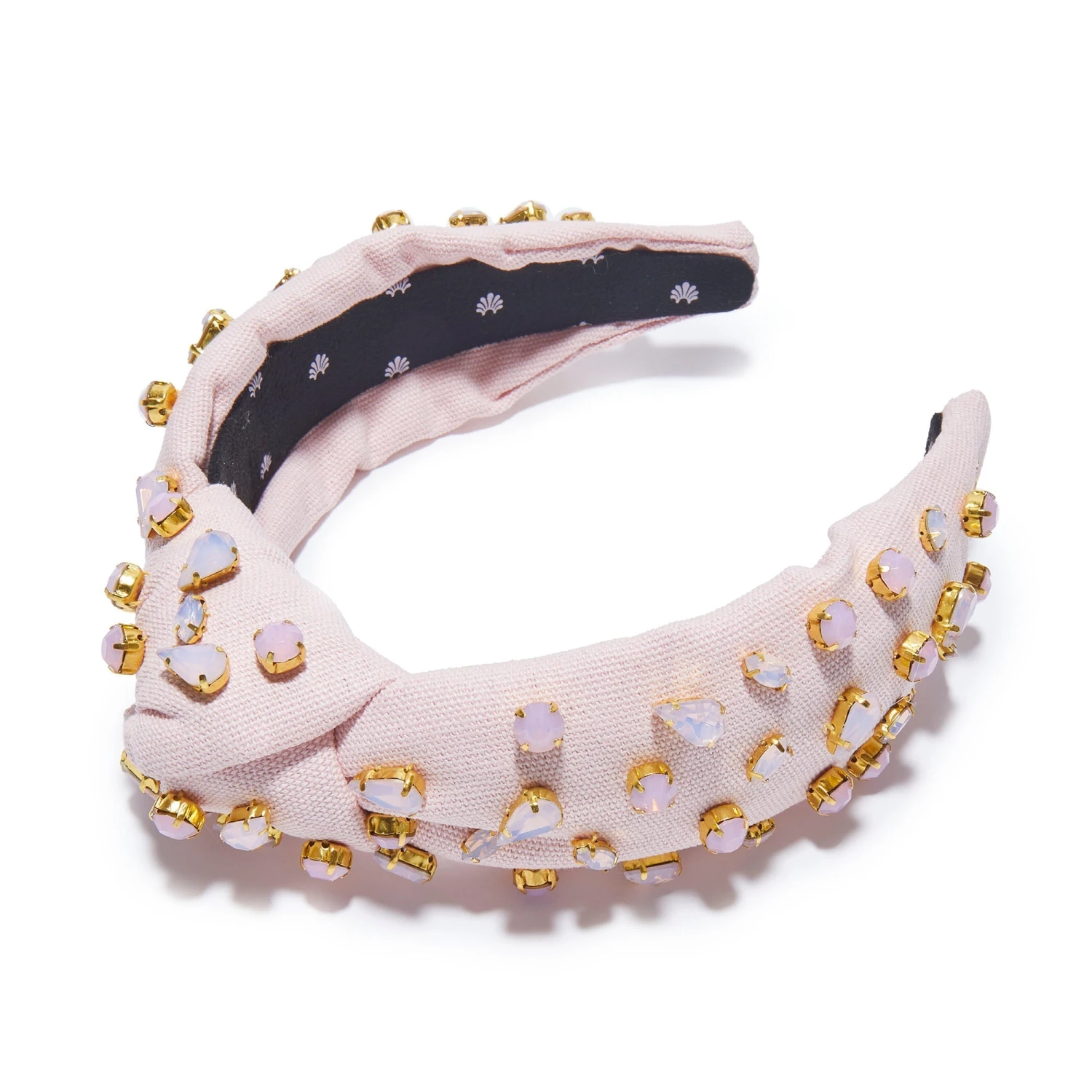 ROSEWATER MIXED CRYSTAL WOVEN KNOTTED HEADBAND 1 ROSEWATER MIXED CRYSTAL WOVEN KNOTTED HEADBAND