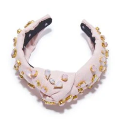 ROSEWATER MIXED CRYSTAL WOVEN KNOTTED HEADBAND 9 ROSEWATER MIXED CRYSTAL WOVEN KNOTTED HEADBAND -Lele Sadoughi Shop lele sadoughi headbands one size rosewater mixed crystal woven knotted headband 36542107910306