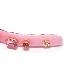 OCTOBER TOURMALINE RECTANGLE CRYSTAL VELVET GIGI HEADBAND -Lele Sadoughi Shop lele sadoughi headbands one size tourmaline tourmaline rectangle crystal velvet gigi headband 34576134602914