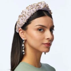 WISTERIA MIXED CRYSTAL WOVEN KNOTTED HEADBAND -Lele Sadoughi Shop lele sadoughi headbands one size wisteria wisteria mixed crystal woven knotted headband 36739735388322