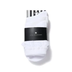 WHITE SET OF 3 CINDY RUFFLE SOCKS -Lele Sadoughi Shop lele sadoughi hosiery one size white white set of 3 cindy ruffle socks 32340412268706