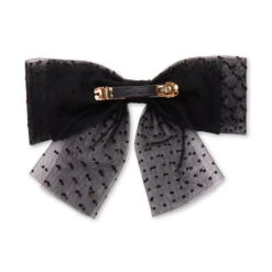 JET SWISS DOT SHEER BOW BARRETTE -Lele Sadoughi Shop lele sadoughi jet swiss dot sheer bow barrette 36539946434722