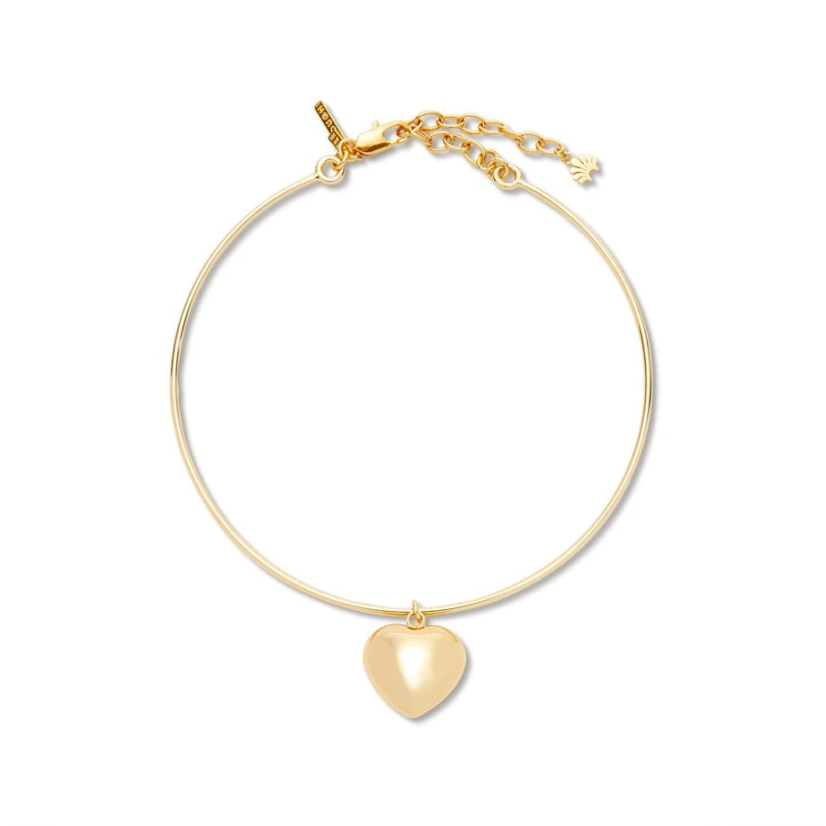 GOLD HEART CHOKER NECKLACE 1 GOLD HEART CHOKER NECKLACE