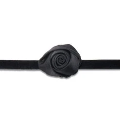 JET SILK ROSETTE RIBBON CHOKER -Lele Sadoughi Shop lele sadoughi necklaces one size jet silk rosette ribbon choker 35280746414242