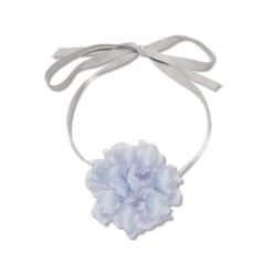 POWDER BLUE SILK MAGNOLIA FLOWER CHOKER/BROOCH