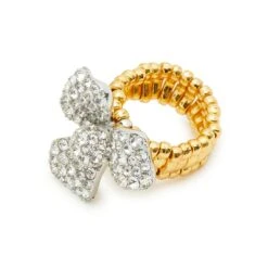 CRYSTAL PAVE TRILLIUM STRETCH RING -Lele Sadoughi Shop lele sadoughi rings one size crystal pave trillium stretch ring 36531121619106