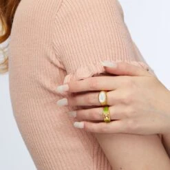 PEARL DOME SIGNET RING -Lele Sadoughi Shop lele sadoughi rings one size pearl dome signet ring 36616557854882