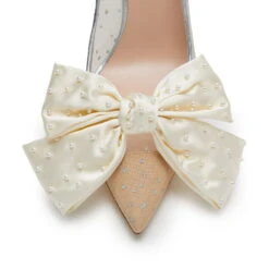 LELE X SJP IVORY PEARL BOW SHOE CLIPS -Lele Sadoughi Shop lele sadoughi shoe clips one size lele x sjp ivory silky pearl bow shoe clips 36077011501218