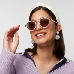 MOTHER OF PEARL DOWNTOWN AVIATOR SUNGLASSES -Lele Sadoughi Shop lele sadoughi sunglasses mother of pearl downtown aviator sunglasses 35725433733282