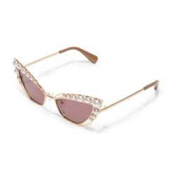 GOLD ELTON CAT-EYE SUNGLASSES -Lele Sadoughi Shop lele sadoughi sunglasses one size gold elton cat eye sunglasses 36724039844002