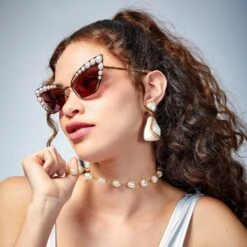 GOLD ELTON CAT-EYE SUNGLASSES -Lele Sadoughi Shop lele sadoughi sunglasses one size gold elton cat eye sunglasses 36727655301282