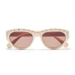 IVORY WALNUT MEMPHIS WAYFARER SUNGLASSES