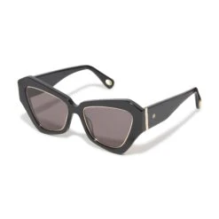 JET GOLD LARA WIDE CAT-EYE SUNGLASSES -Lele Sadoughi Shop lele sadoughi sunglasses one size jet gold jet gold lara wide cat eye sunglasses 33661529948322