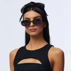 JET OCEANSIDE PEARL OVAL SUNGLASSES -Lele Sadoughi Shop lele sadoughi sunglasses one size jet oceanside pearl oval sunglasses 36727698358434