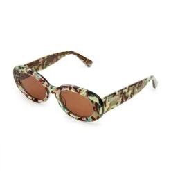 MOSS OCEANSIDE OVAL SUNGLASSES -Lele Sadoughi Shop lele sadoughi sunglasses one size moss oceanside oval sunglasses 36062440259746