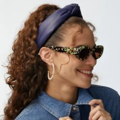 MOSS OCEANSIDE OVAL SUNGLASSES -Lele Sadoughi Shop lele sadoughi sunglasses one size moss oceanside oval sunglasses 36231739670690