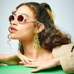 MOTHER OF PEARL AUSTIN SUNGLASSES -Lele Sadoughi Shop lele sadoughi sunglasses one size mother of pearl austin sunglasses 36727650746530