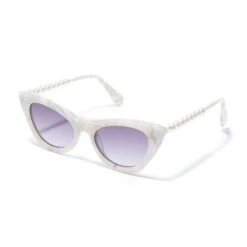 MOTHER OF PEARL DOWNTOWN CAT-EYE SUNGLASSES -Lele Sadoughi Shop lele sadoughi sunglasses one size mother of pearl downtown cat eye sunglasses 34759861895330