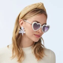 MOTHER OF PEARL SWEETHEART SUNGLASSES -Lele Sadoughi Shop lele sadoughi sunglasses one size mother of pearl sweetheart sunglasses 36231965802658