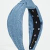 Lele Sadoughi Denim Knotted Headband