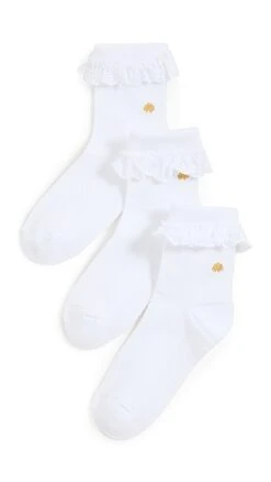 Lele Sadoughi Set Of 3 Cindy Ruffle Socks -Lele Sadoughi Shop leles30588102ca 1648308966870 2 0. UX357 QL90