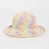 Lele Sadoughi Raffia Rainbow Bucket Hat