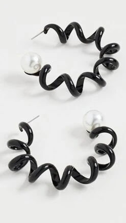 Lele Sadoughi Corkscrew Hoop Earrings