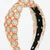 Lele Sadoughi Marigold Embroidered Knotted Headband
