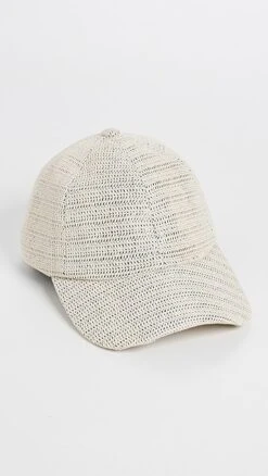 Lele Sadoughi Raffia Baseball Cap