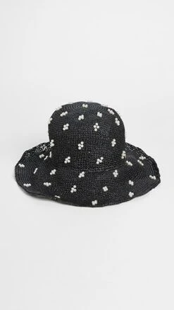 Lele Sadoughi Cluster Raffia Woven Bucket Hat