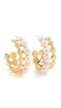 Lele Sadoughi Coquille Pearl Hoop Earrings -Lele Sadoughi Shop leles308021c8e8 1683905440185 2 0. UX357 QL90