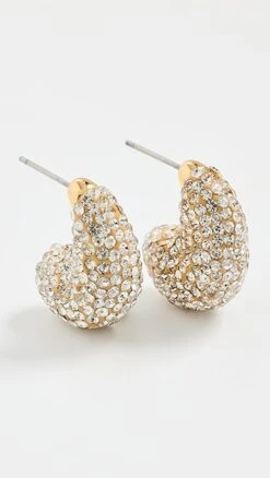 Lele Sadoughi Pave Dome Mini Hoop Earrings